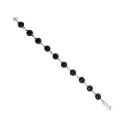 Pulsera Artesanal Plata 925 con Ónix Natural – Ajustable 18-19 cm