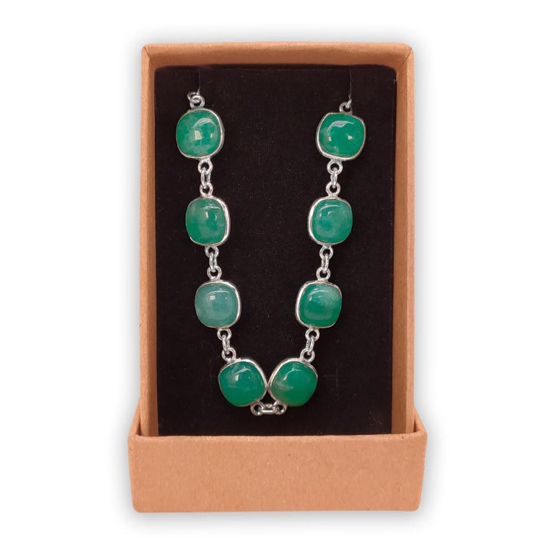 Polsera Artesanal de Plata 925 amb Safir Verd – Elegància i Energia