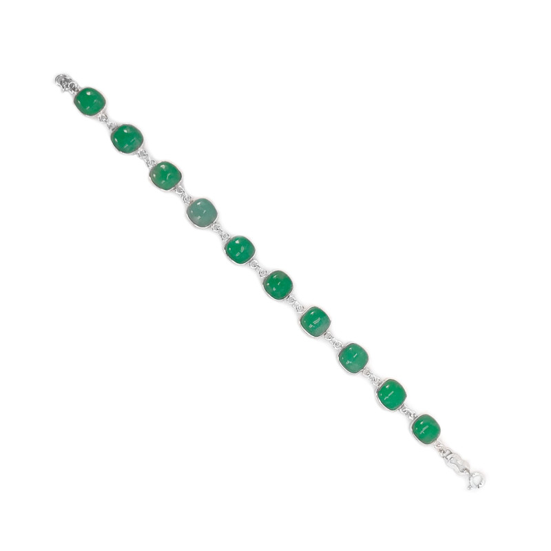 Polsera Artesanal de Plata 925 amb Safir Verd – Elegància i Energia