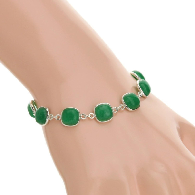 Polsera Artesanal de Plata 925 amb Safir Verd – Elegància i Energia