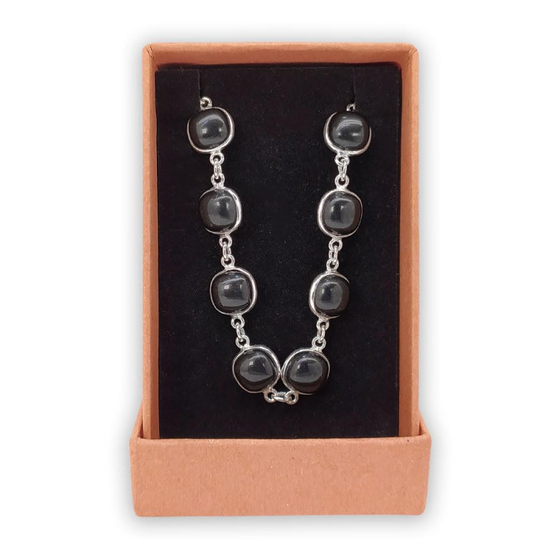 Polsera Artesanal de Plata 925 amb Ònix – Elegància i Protecció