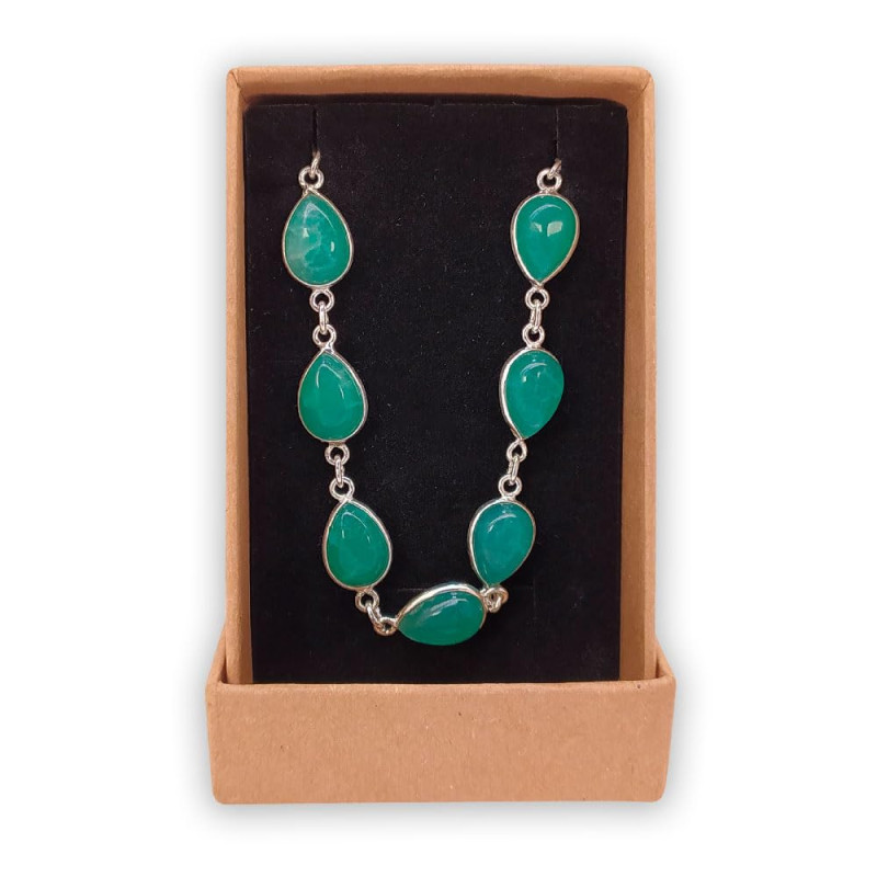 Polsera Artesanal de Safir Verd – Plata 925 | Joieria Minimalista