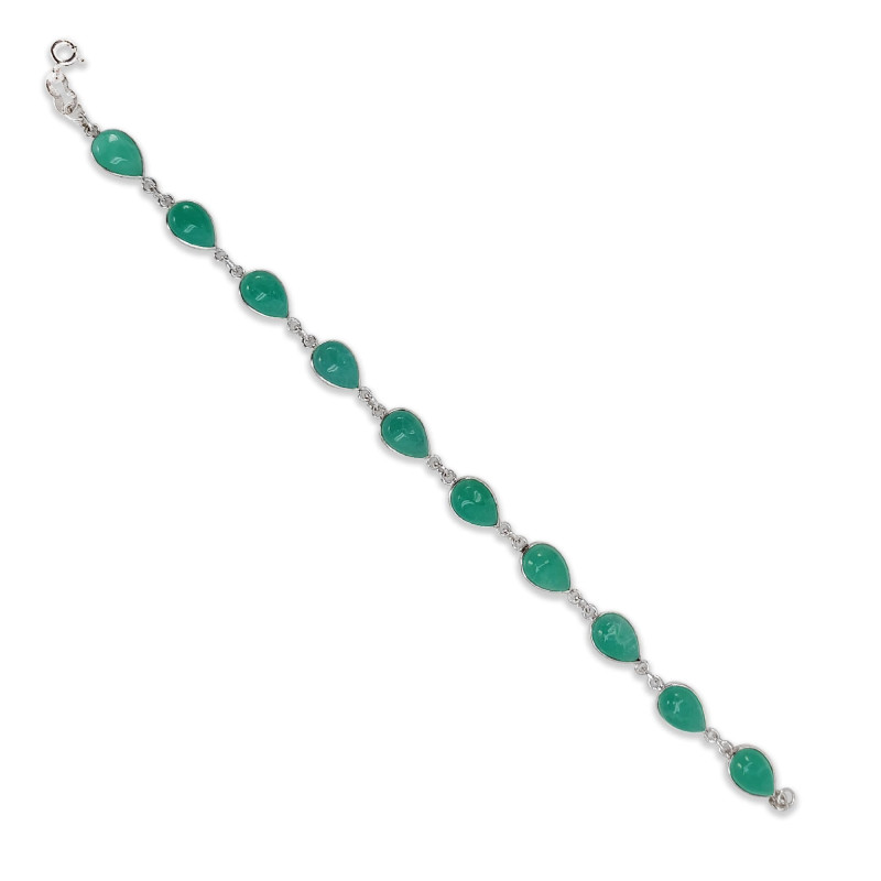 Polsera Artesanal de Safir Verd – Plata 925 | Joieria Minimalista