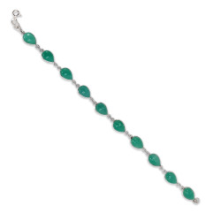Pulsera Artesanal de Zafiro Verde – Plata 925 | Joyería Minimalista