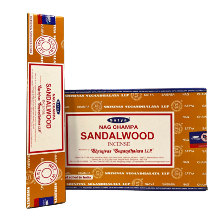 Varillas de Incienso Satya Nag Champa Sandalwood 180g: Aromaterapia