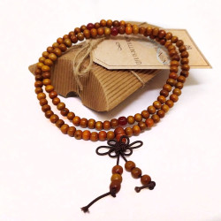 Colgante Japa Mala de Madera – 108 Cuentas, Meru