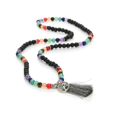 Japa Mala Budista Árbol de la Vida – Piedras de Lava, 108 Cuentas