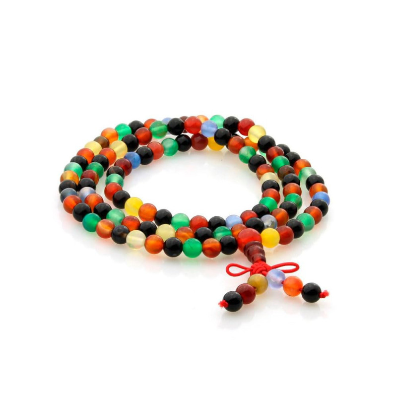 Japa Mala Tibetano de Ágata Multicolor – 108 Cuentas