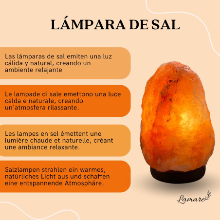 Làmpada de Sal de l’Himàlaia Natural 15W – Base de Fusta 2