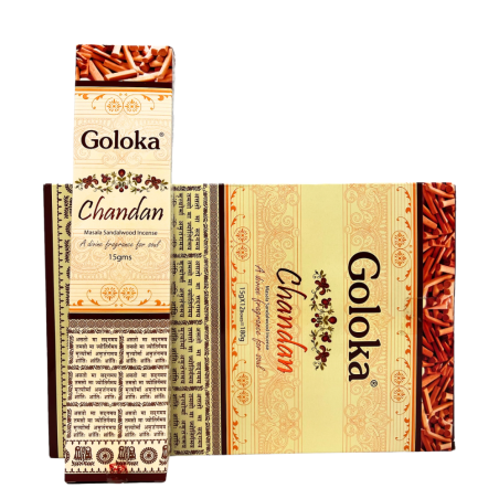 Varillas de Incienso Goloka Chandan 180g - Aroma de Sándalo Puro