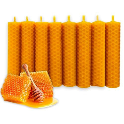 Pack of 6 Beeswax Candles 7.5x4.5 cm – Handmade and Natural