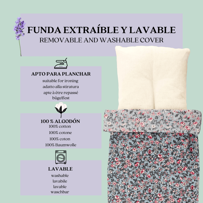 Saco Tèrmic de Lavanda Flors Grises: Relaxació i Benestar Natural