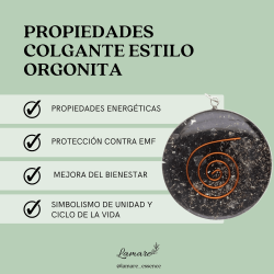 Penjoll Cercle Orgonita amb Shungita - Protecció i Energia