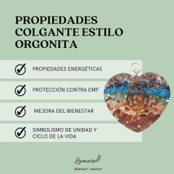 Colgante Resina Chakras Estilo Orgonita Corazón - Energía y Armonía