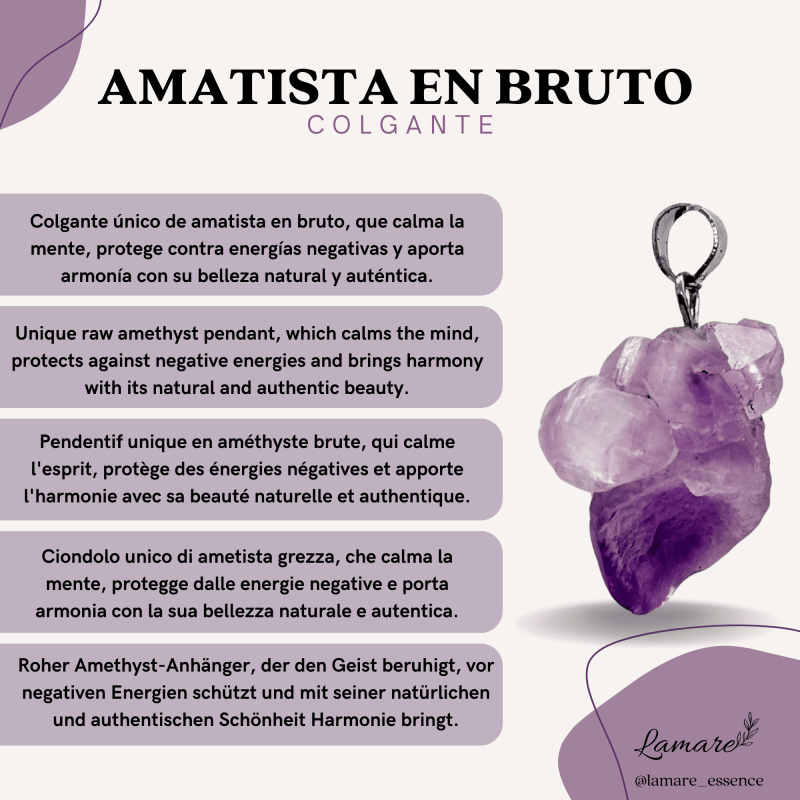 Penjoll d'Amatista en Brut - Energia i Protecció