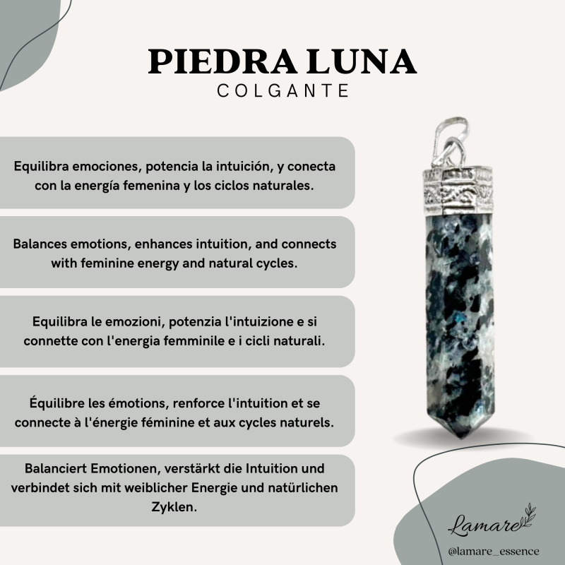 Colgante Punta de Piedra Luna - Equilibrio y Conexión Espiritual