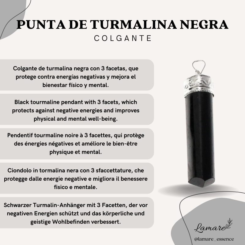 Black Tourmaline Point Pendant - Energy Protection & Balance