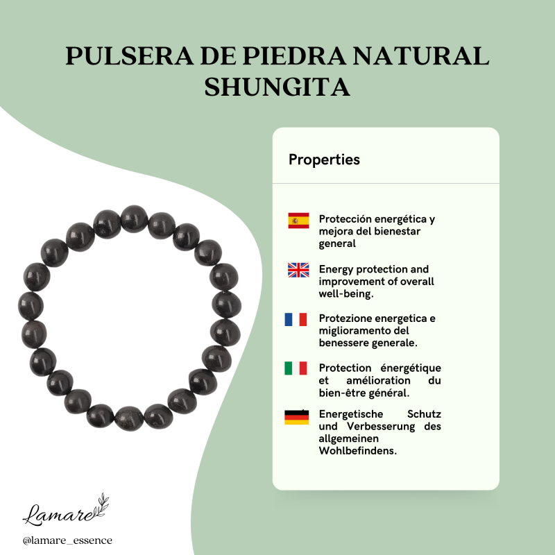 Pulsera de Shungita Natural Premium | Energía y Estilo