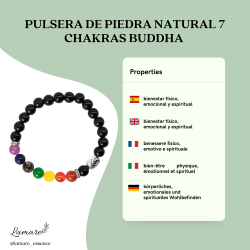 Pulsera de Piedra Natural 7 Chakras Buddha | Equilibrio Energético