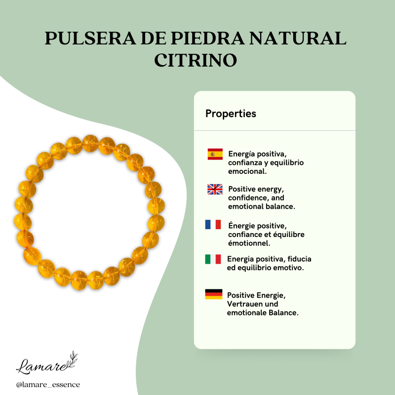 Polsera de Pedra Natural Citrí - Qualitat Premium