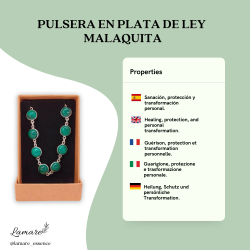 Polsera en Plata de Lleialtat amb Malaquita | Gemmes Rodones i Estil M