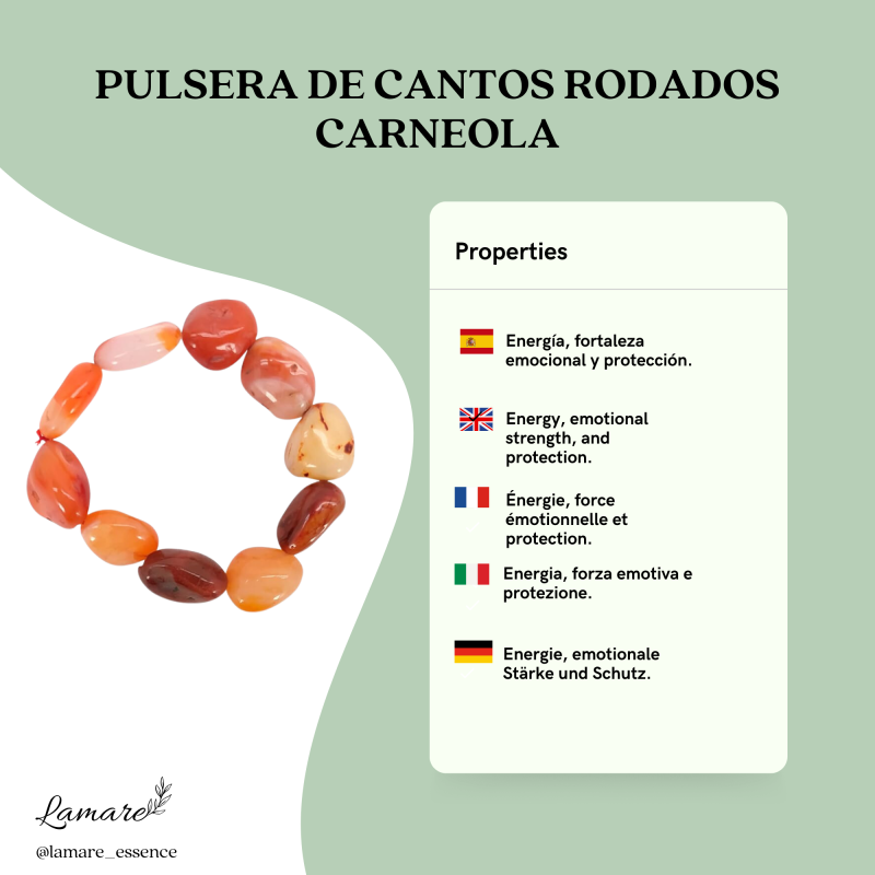 Polsera de Còdols de Carnèola | Energia, Vitalitat i Equilibri