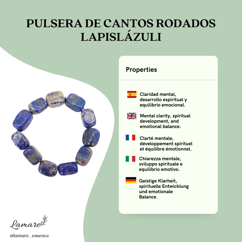 Lapis Lazuli Tumbled Stones Bracelet – Wisdom, Harmony & Inner Peace