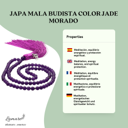 Japa Mala Budista Jade Porpra – 108 Boles amb Símbol OM