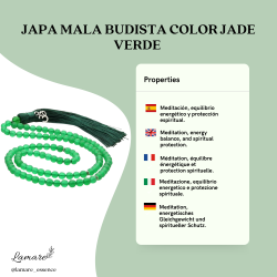 Japa Mala Budista Jade Verde – 108 Cuentas con Símbolo OM