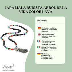 Japa Mala Budista Arbre de la Vida – Pedres de Lava, 108 Boles