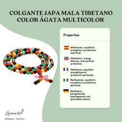Japa Mala Tibetano de Ágata Multicolor – 108 Cuentas