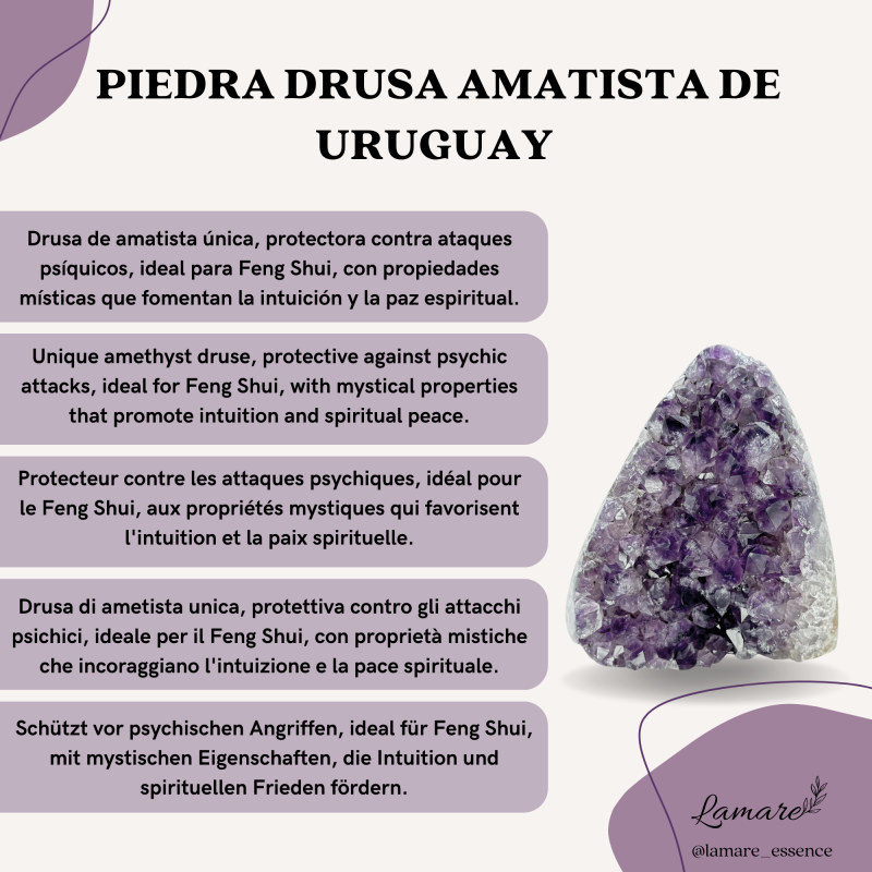 Drusa de Amatista Uruguay 0,6-0,7 kg | Natural y decorativa