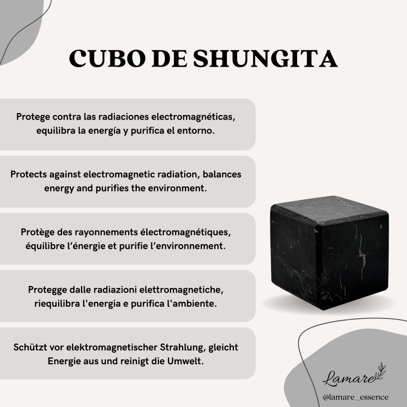 Matte Shungite Cube – Energetic Protection (2 x 2 cm)