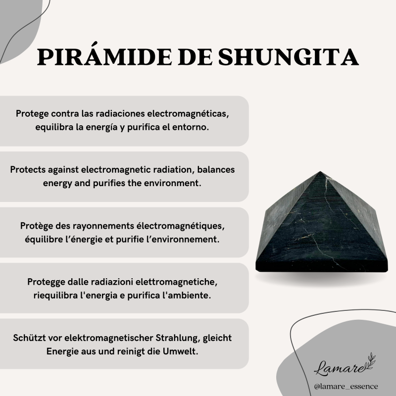 Matte Shungite Pyramid 10x10 cm - Energy Protection & Harmonization