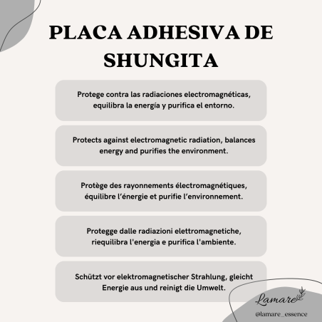 Placas Adhesivas de Shungita Rectangular – Pack de 3 | Protección EMF 2