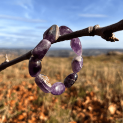 Pulsera de Cantos Rodados de Amatista | Elegancia y Calma Espiritual