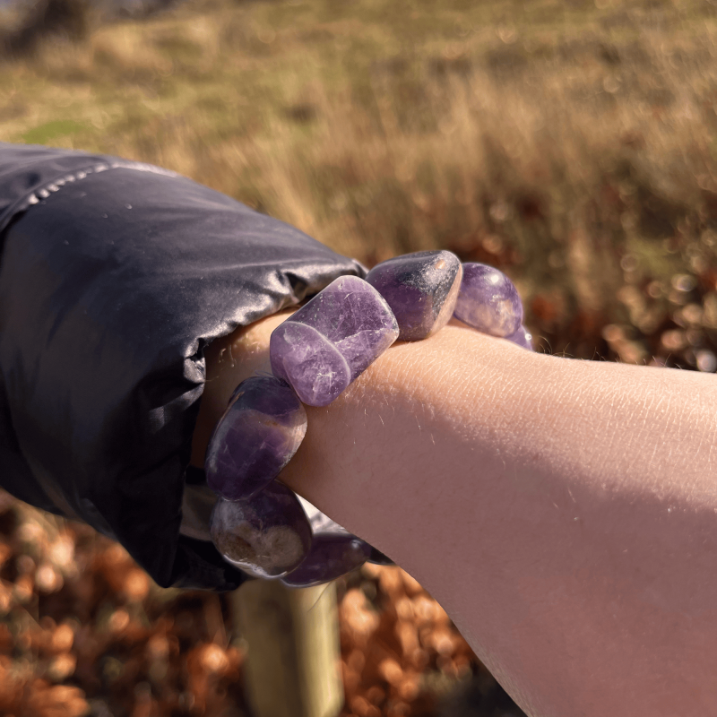 Amethyst Tumbled Stone Bracelet | Elegance & Spiritual Calm