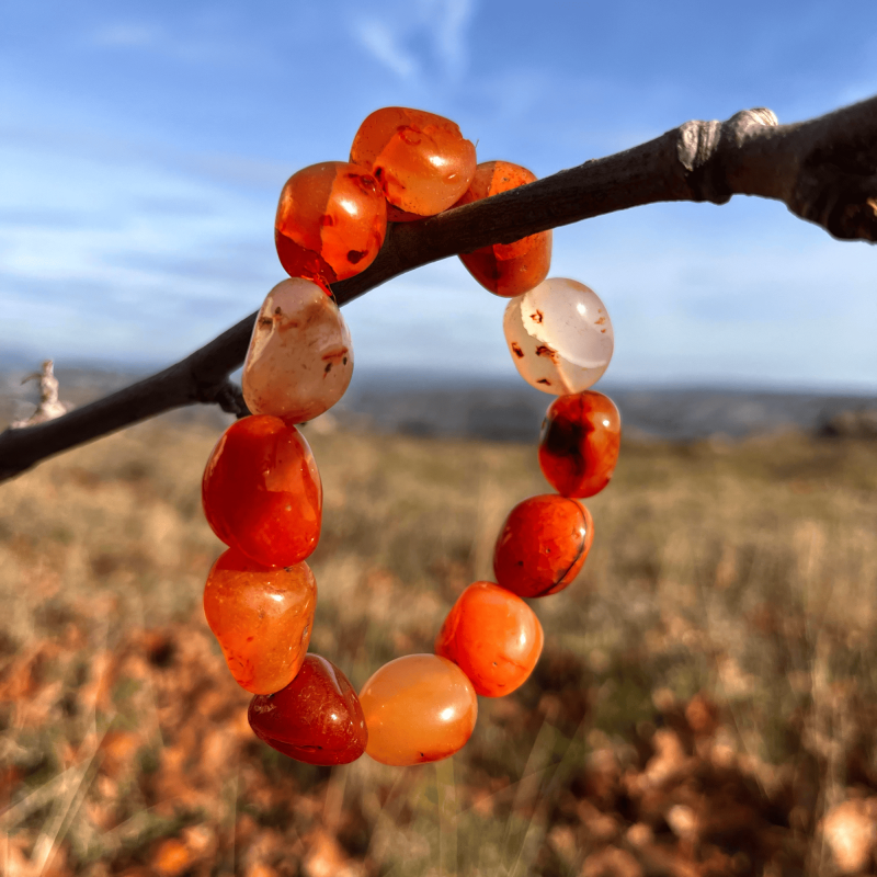 Carnelian Tumbled Stone Bracelet | Energy, Vitality & Balance