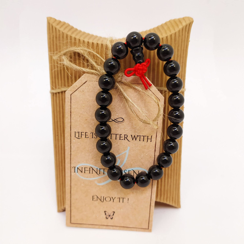 Pulsera Tibetana de Ágata Negra | Protección y Equilibrio