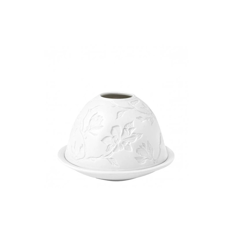 Floral Lithophane Candle Holder – Biscuit Porcelain