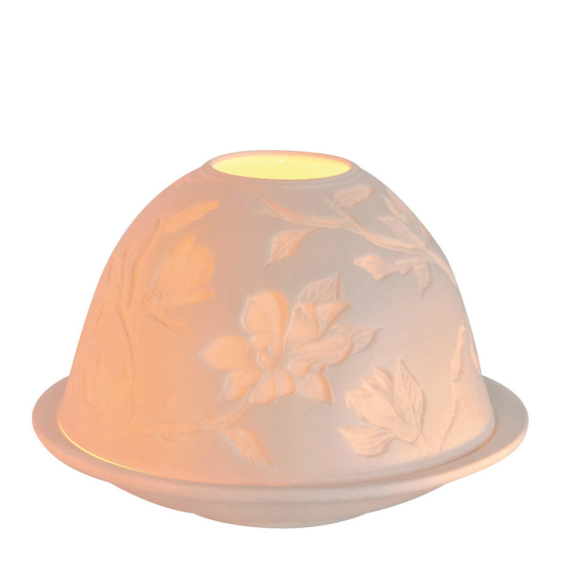 Floral Lithophane Candle Holder – Biscuit Porcelain