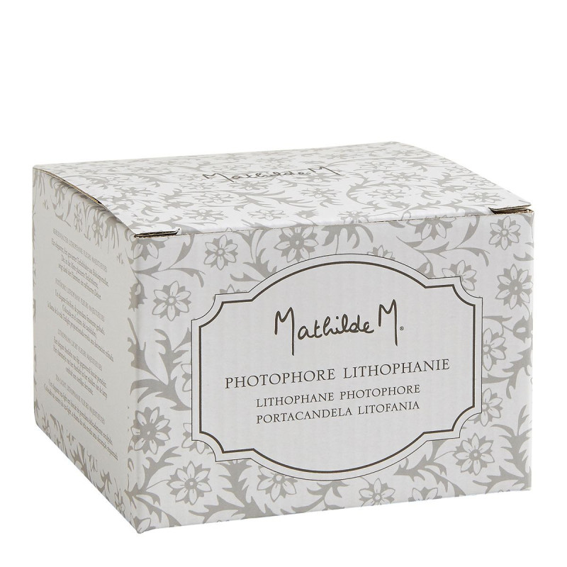 Portavelas de Litofanía Floral – Porcelana Biscuit