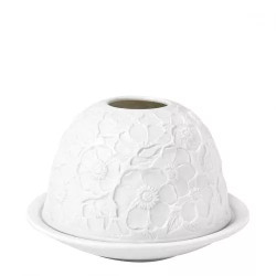 Portaespelmes de Litofania Floral – Porcellana