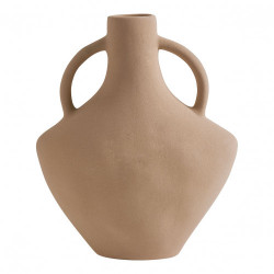 Jarrón Decorativo Ánfora Cerámica Beige Mate Mediterráneo