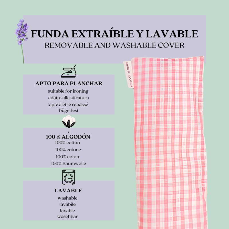 Sac Tèrmic per als Ulls Vichy Rosa - Relaxació i Benestar Natural