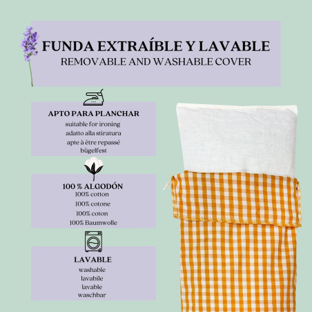 Saco Térmico para Ojos Vichy Amarillo - Relajación Natural 2