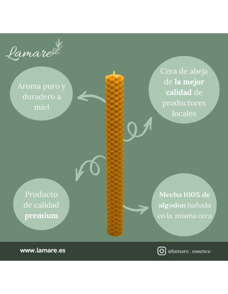 Pack de 5 Espelmes Artesanals de Cera d’Abella | 100% Naturals