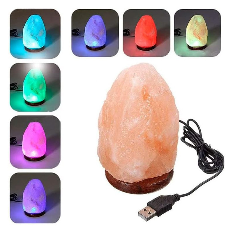 Lámpara USB Multicolor de sal del Himalaya