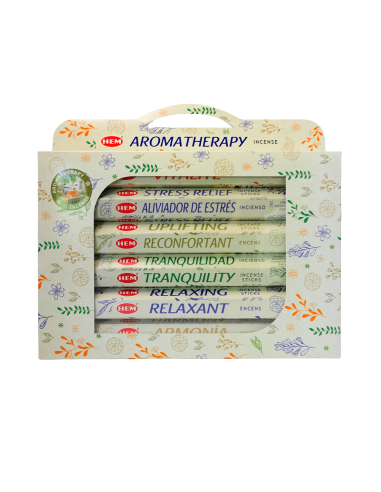 Pack 6 Inciensos Aromatherapy HEM – Aromas relajantes