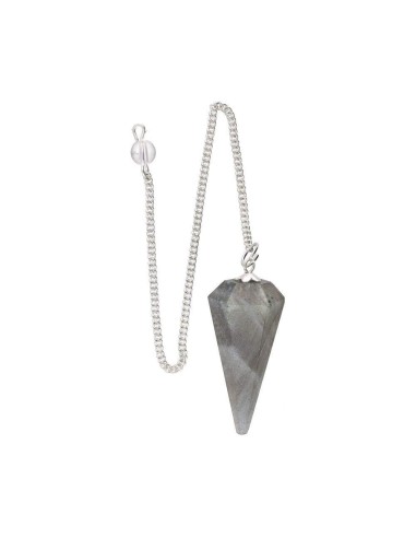 Faceted Natural Stone Pendulum Labradorite | Dowsing & Energy Tool